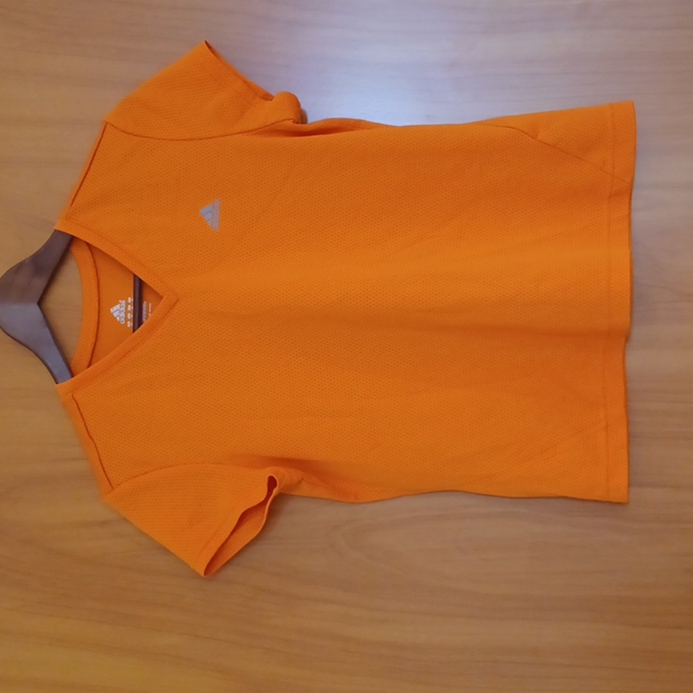 Womens orange V neck size M workout shirt